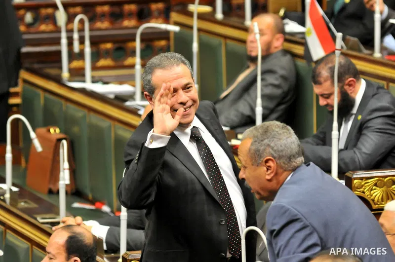 Members of Egypt's Parliament attend the inaugural session, the first to convene in three years, in Cairo, Egypt, Sunday, Jan. 10, 2016. The 596-seat assembly, elected in November and December, packed with supporters of...