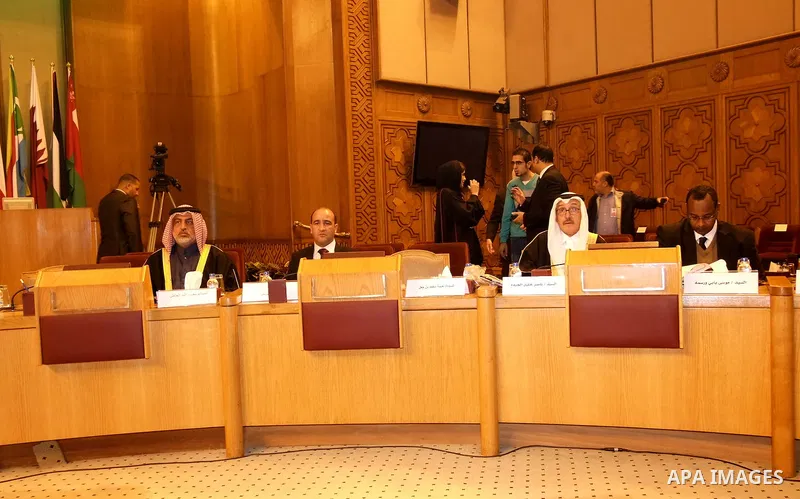 Members of the Arab League Parliament attend a meeting at the Arab League's headquarters in the Egyptian capital, Cairo, on January 12, 2016. Photo by Stringer