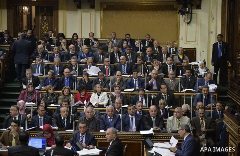 Members of Egypt's Parliament attend the parliament session, in Cairo, Egypt, on Jasn 17, 2016. Photo by Amr sayed