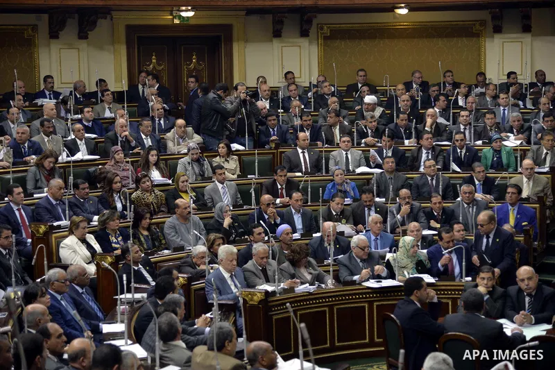 Members of Egypt's Parliament attend the parliament session, in Cairo, Egypt, on Jasn 17, 2016. Photo by Amr sayed