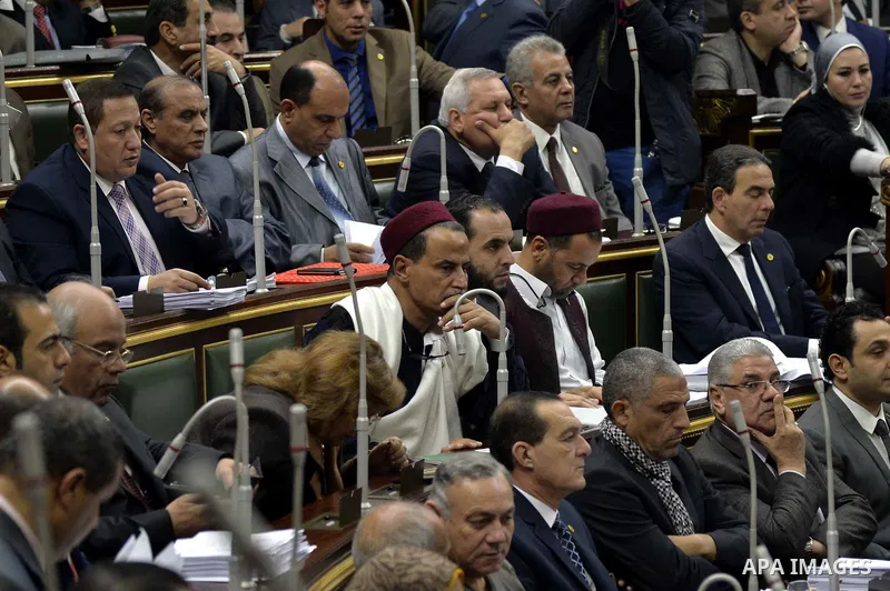 Members of Egypt's Parliament attend the parliament session, in Cairo, Egypt, on Jasn 17, 2016. Photo by Amr sayed