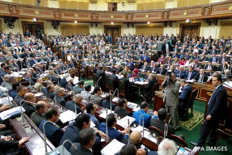 Members of Egypt's Parliament attend the parliament session, in Cairo, Egypt, on Jasn 17, 2016. Photo by Amr sayed