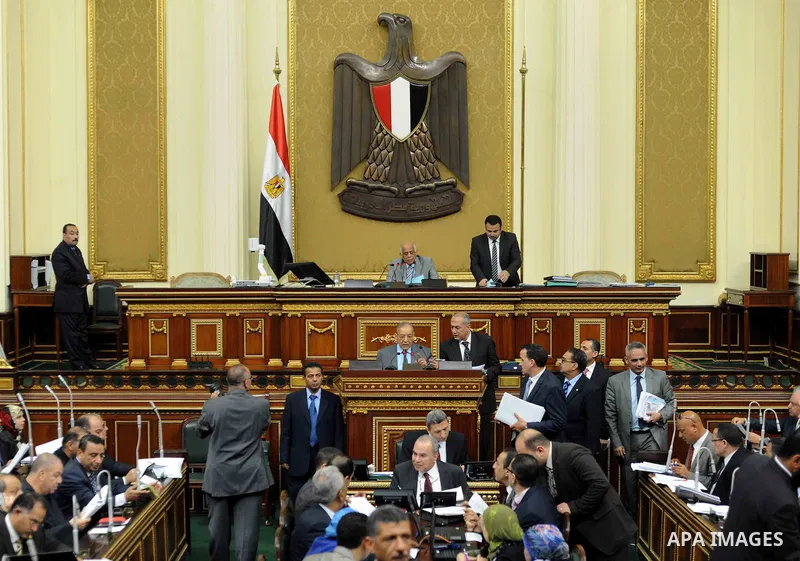 Members of Egypt's Parliament attend the parliament session, in Cairo, Egypt, on Jan 18, 2016. Photo by Amr Sayed