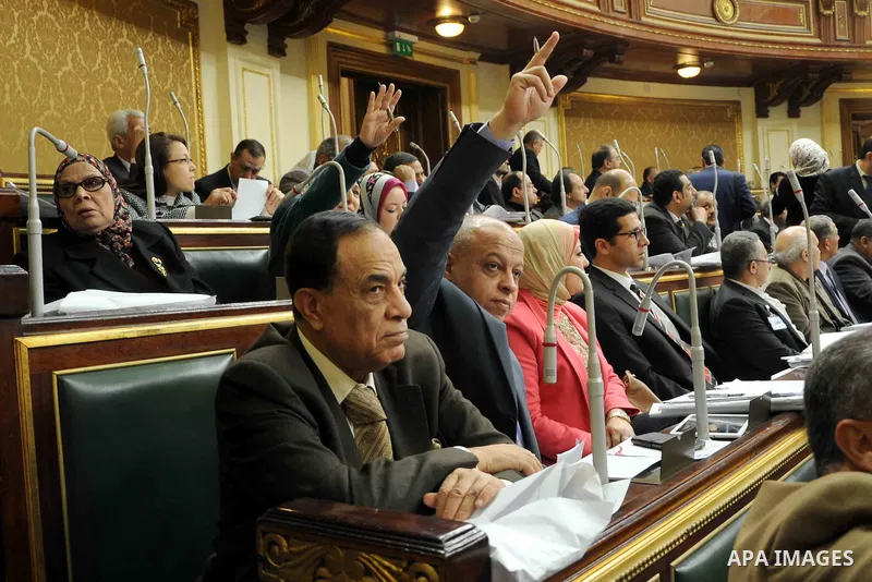 Members of Egypt's Parliament attend the parliament session, in Cairo, Egypt, on Jan 18, 2016. Photo by Amr Sayed