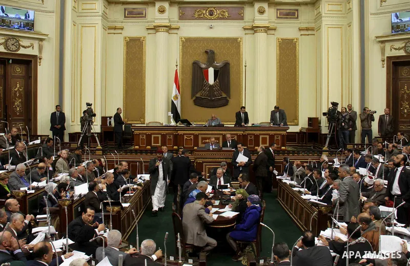 Members of Egypt's Parliament attend the parliament session, in Cairo, Egypt, on Jan 18, 2016. Photo by Amr Sayed