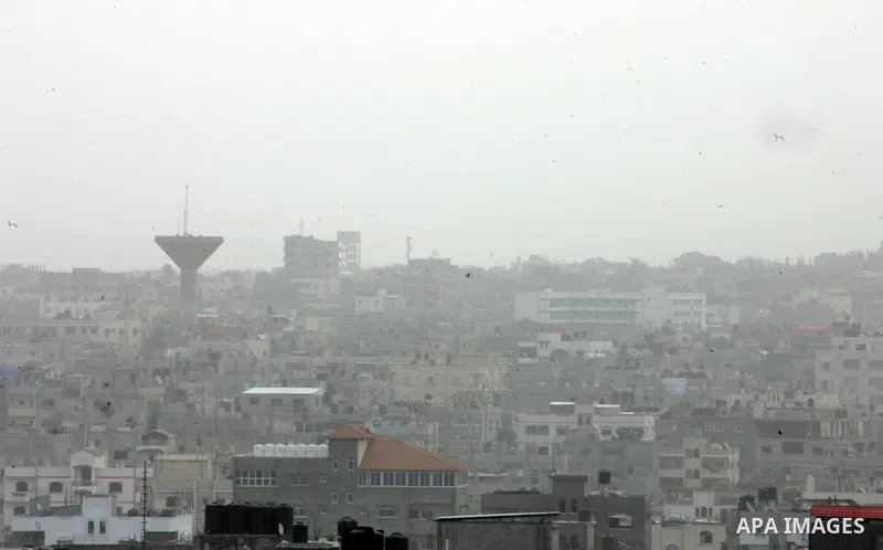 A general view show the Rafah city in the southern Gaza strip, on january 19, 2016. Photo by Abed Rahim Khatib