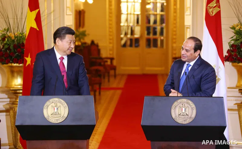 Egypt's President Abdel Fattah al-Sisi speaks during joint a press conference with Chinese President Xi Jinping at the Presidential Palace in the Egyptian capital Cairo on Jan. 21, 2016. Jinping signed a slew of trade de...