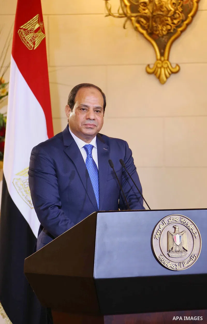 Egypt's President Abdel Fattah al-Sisi speaks during joint a press conference with Chinese President Xi Jinping (unseen) at the Presidential Palace in the Egyptian capital Cairo on Jan. 21, 2016. Jinping signed a slew of...