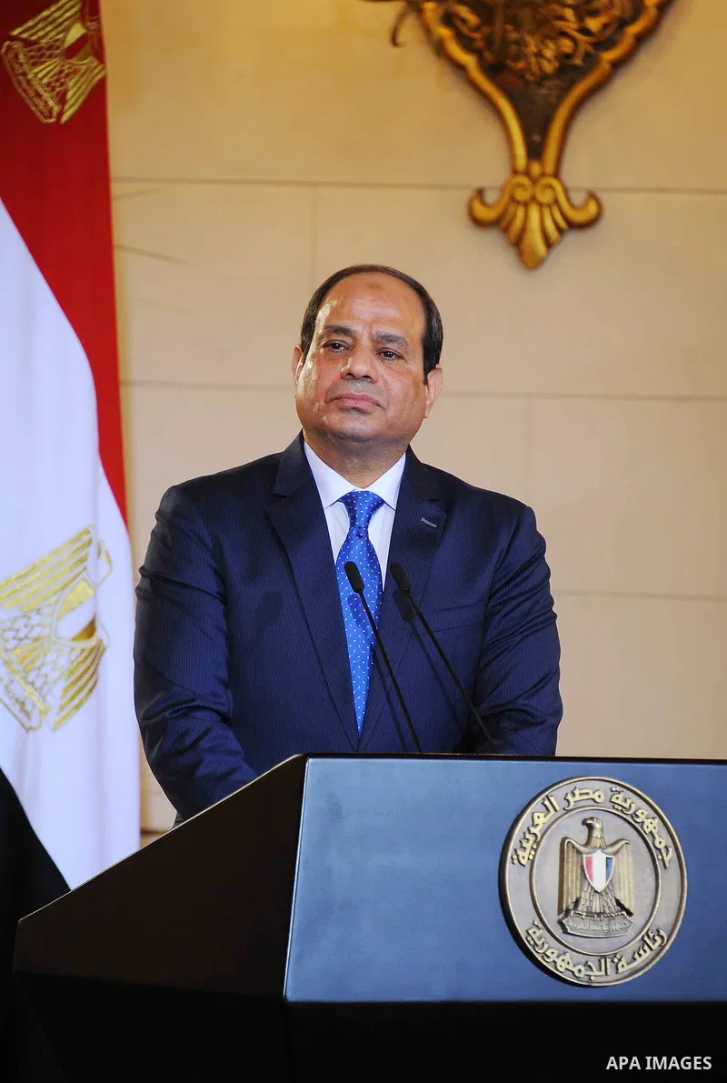 Egypt's President Abdel Fattah al-Sisi speaks during joint a press conference with Chinese President Xi Jinping at the Presidential Palace in the Egyptian capital Cairo on Jan. 21, 2016. Jinping signed a slew of trade de...