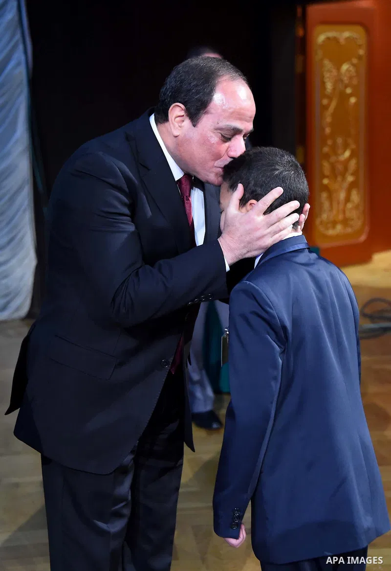 Egyptian President Abdel-Fattah el-Sissi takes part in a ceremony marking Police Day, which falls on Jan. 25, the anniversary of the 2011 uprising that toppled longtime ruler Hosni Mubarak, in Cairo, Egypt, Saturday, Jan...