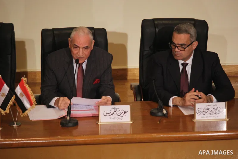 Judge Ezzat Khamis a head of justice ministry panel tasked with confsicating Muslim Brotherhood speaks during a press conference in Cairo, Egypt, on Jan. 24, 2016. A panel tasked by the Justice Ministry to oversee the co...