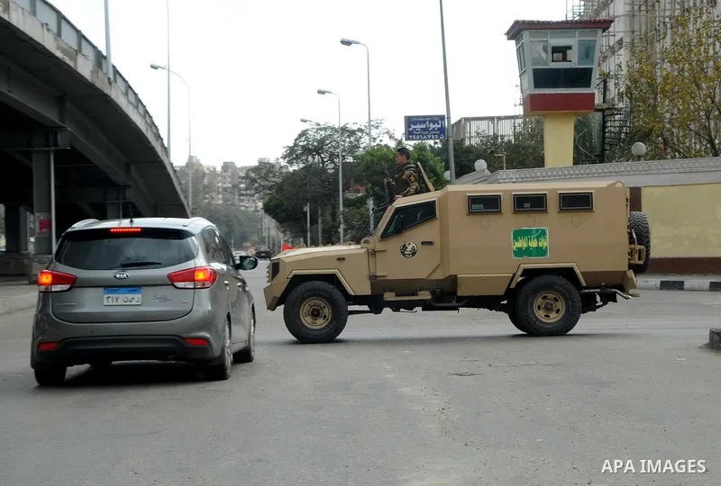 Egyptian police special forces patrolling on Cairo's landmark Tahrir Square on January 25, 2016, as the country marks the fifth anniversary of the 2011 uprising. Egyptians marked the fifth anniversary of the uprising tha...