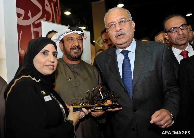 Egyptian Prime Minister Sherif Ismail opens the Cairo International Book Fair, in Cairo, Egypt, on Jan. 27, 2016. Photo by Stranger