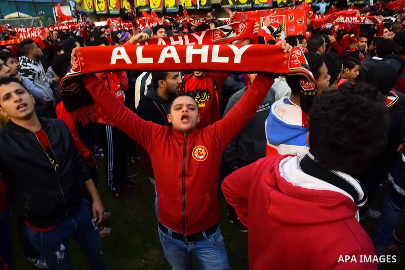Relatives of al-Ahly fans, who were killed in what known as the "Port Said massacre", attend the fourth anniversary of killing their relatives at al-Ahly club's training stadium, on February 1, 2016. On 1 February 2012,...