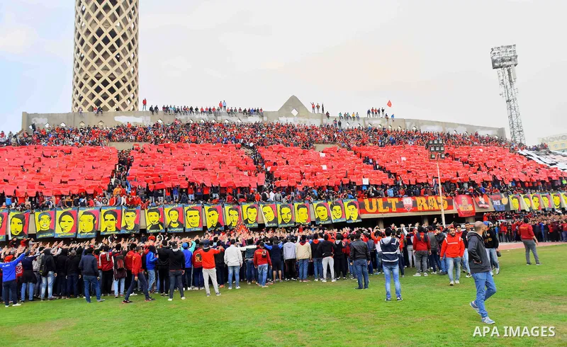 Relatives of al-Ahly fans, who were killed in what known as the "Port Said massacre", attend the fourth anniversary of killing their relatives at al-Ahly club's training stadium, on February 1, 2016. On 1 February 2012,...
