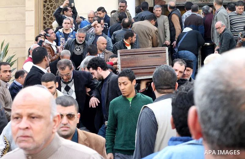 Egyptians carry the body of Ahmed Seif al-Islam, son of Hassan al-Banna, founder of Egyptian Muslim Brotherhood during his funeral in cairo, Egypt on February 5, 2016. Photo by Amr Sayed