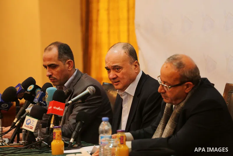 Member of the Central Committee of Fatah movement Nasser Al-Kidwa, speaks during a press conference in Gaza city on Feb. 07, 2016. Photo by Mohammed Asad