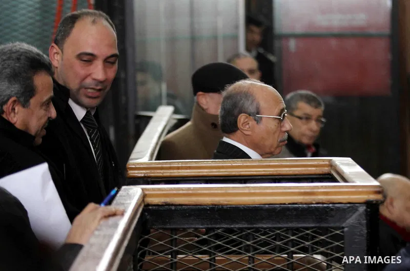 Egyptian former interior minister Habib al-Adly attends his trial on the charges of corruption, in Cairo, Egypt on February 7, 2016. Habib al-Adly served as interior minister of Egypt from 1997 to 2011, he was the longes...