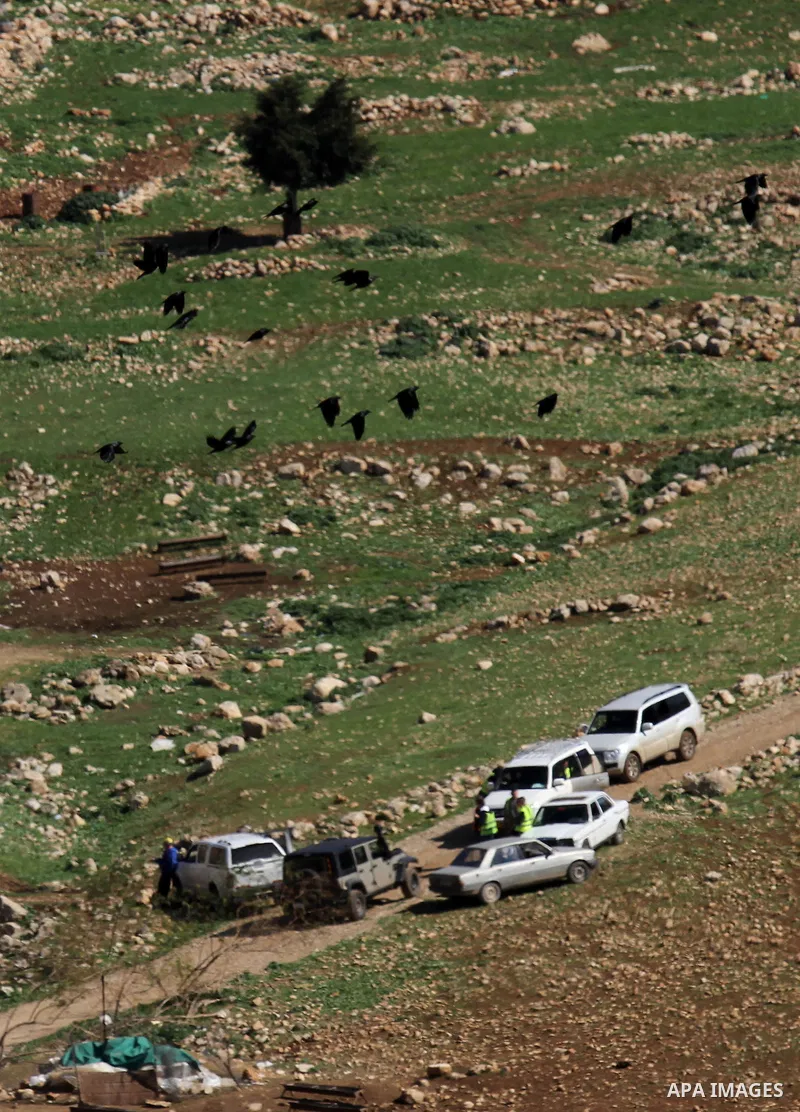 Palestinians inspect the rubble of a house that was demolished after Israeli authorities said it was built without a permit at Kherbet Tana, eastern the West Bank city of Nablus, on February 9, 2016. Photo by Nedal Eshta...