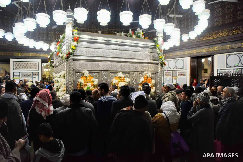 Egyptians celebrate "Moulid Al-Hussein", the birthday of Prophet Mohammad's grandson Hussein in Cairo, Egypt, February 10, 2016. Photo by Amr Sayed