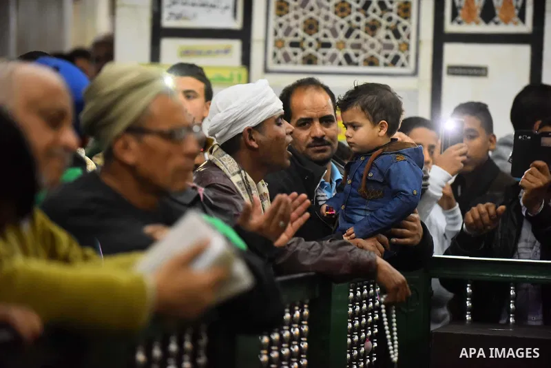 Egyptians celebrate "Moulid Al-Hussein", the birthday of Prophet Mohammad's grandson Hussein in Cairo, Egypt, February 10, 2016. Photo by Amr Sayed