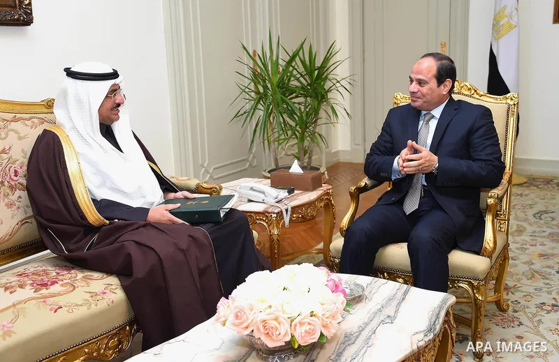 Egyptian President Abdel Fattah al-Sisi meets with Saudi Minister of State, Essam Bin Saeed in Cairo, Egypt, on Feb. 11, 2016. Photo by Egyptian President Office