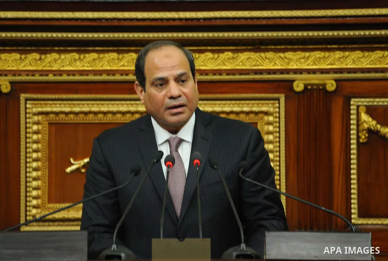 A handout picture released by the Egyptian Presidency on February 13, 2016 shows Egyptian President Abdel Fattah al-Sisi giving a speech during his visit to the parliament headquarters in Cairo. Photo by Egyptian Preside...