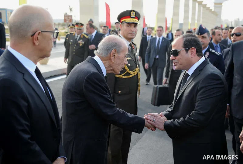 Egyptian President Abdel Fattah al-Sisi attends the funeral of former UN secretary-general Boutros Boutros-Ghali in Cairo, Egypt, on February 18, 2016. Egypt's political, religious and diplomatic elite turned out at the...