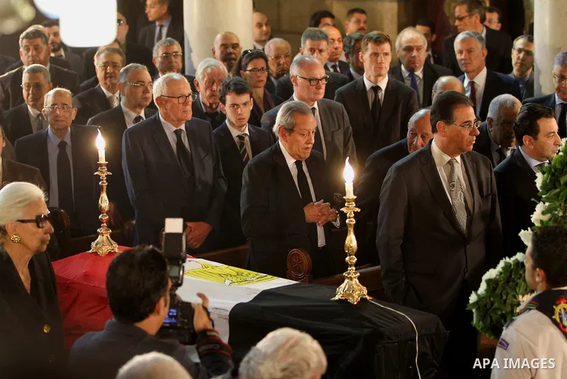 Mourners attend the funeral of former UN secretary-general Boutros Boutros-Ghali at the St Peter and St Paul Orthodox church that was built by his family in Cairo's Abbasiya district, on February 18, 2016. Egypt's politi...