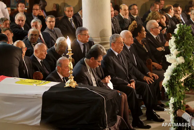 Mourners attend the funeral of former UN secretary-general Boutros Boutros-Ghali at the St Peter and St Paul Orthodox church that was built by his family in Cairo's Abbasiya district, on February 18, 2016. Egypt's politi...