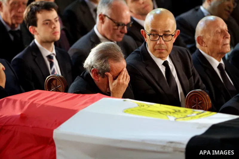 Mourners attend the funeral of former UN secretary-general Boutros Boutros-Ghali at the St Peter and St Paul Orthodox church that was built by his family in Cairo's Abbasiya district, on February 18, 2016. Egypt's politi...