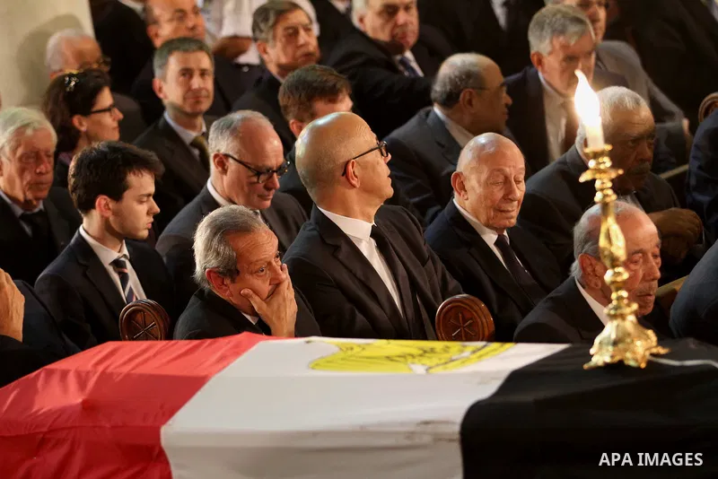 Mourners attend the funeral of former UN secretary-general Boutros Boutros-Ghali at the St Peter and St Paul Orthodox church that was built by his family in Cairo's Abbasiya district, on February 18, 2016. Egypt's politi...