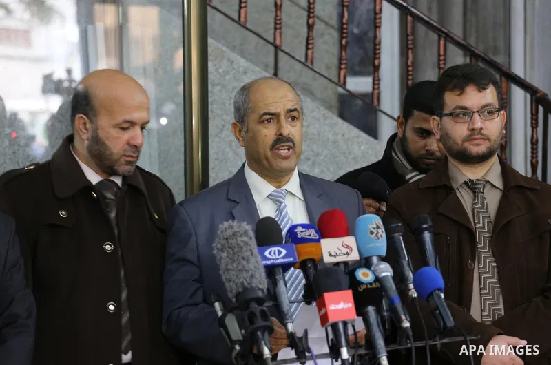 Mohammed Siam speaks during a press conference in Gaza city on Feb. 23, 2016. Photo by Mohammed Asad
