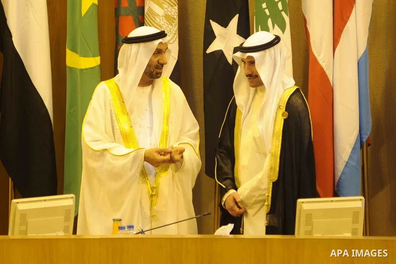 Heads of parliament for Arab countries attend the press conference, at League of Arab States, in Cairo, Egypt, on Feb. 25, 2016. Photo by Stranger