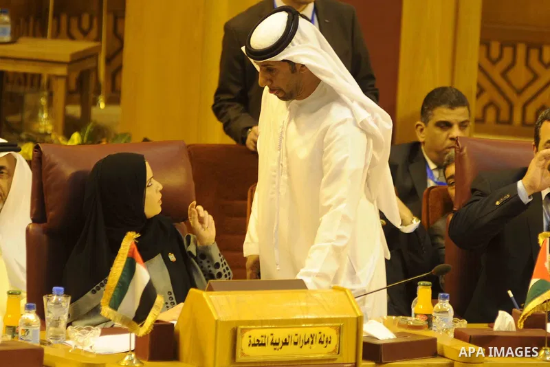 Heads of parliament for Arab countries attend the press conference, at League of Arab States, in Cairo, Egypt, on Feb. 25, 2016. Photo by Stranger
