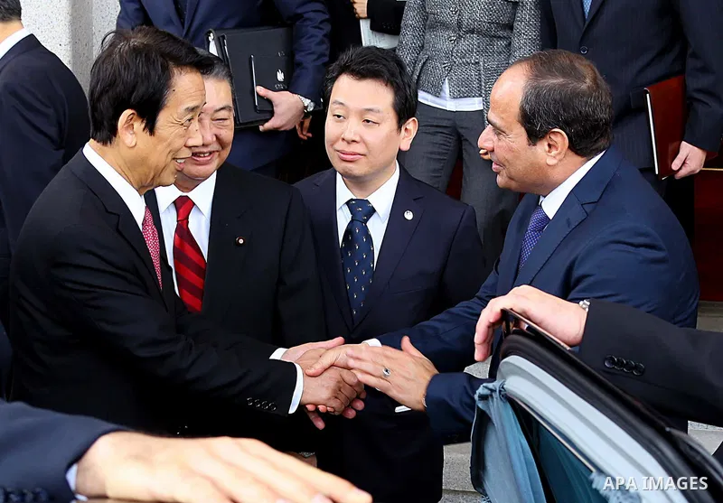 Egypt's President Abdel Fattah al-Sisi delivers a speech at the House of Representatives of the Diet in Tokyo on February 29, 2016. The president is on a four-day visit to Japan. Photo by Egyptian President Office
