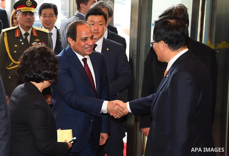 Egyptian President Abdel Fattah al-Sisi meets with Head of Korean Parliament in Seoul, South Korea, 03 March 2016. Egypt's President Abdel Fattah al-Sisi is in South Korea on a three-day official visit to expand exchange...