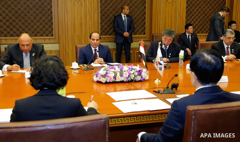 Egyptian President Abdel Fattah al-Sisi meets with Head of Korean Parliament in Seoul, South Korea, 03 March 2016. Egypt's President Abdel Fattah al-Sisi is in South Korea on a three-day official visit to expand exchange...
