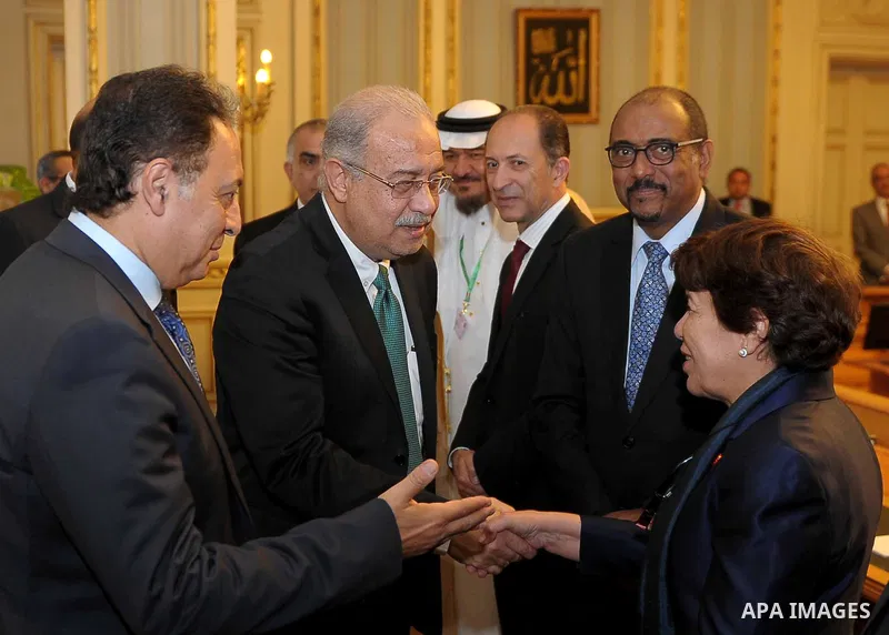 Egyptian Prime Minister Sharif Ismail meets with Arab's health ministers in Cairo, Egypt on March 03, 2016. Photo by Sranger
