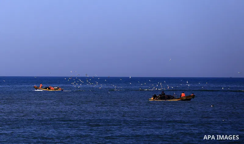 Palestinian fishermen ride their fishing at Gaza's seaport of Gaza City, on March 5, 2016. Photo by Yasser Qudih