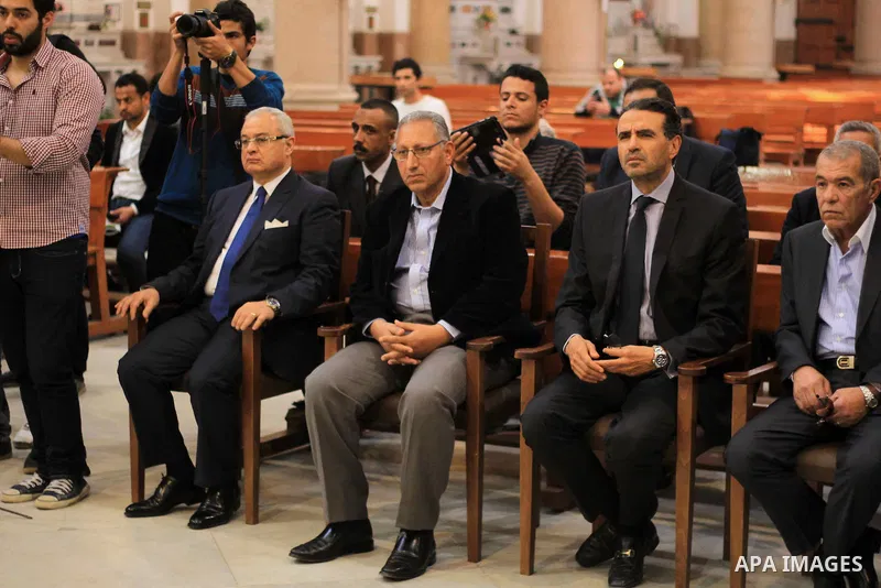 Egypt's Tourism Minister Hisham Zaazou attends a mass in memory of Italian PhD student Guilio Regeni, who was tortured and killed in the capital in January, at Saint Joseph's Roman Catholic Church in Cairo, Egypt March 5...
