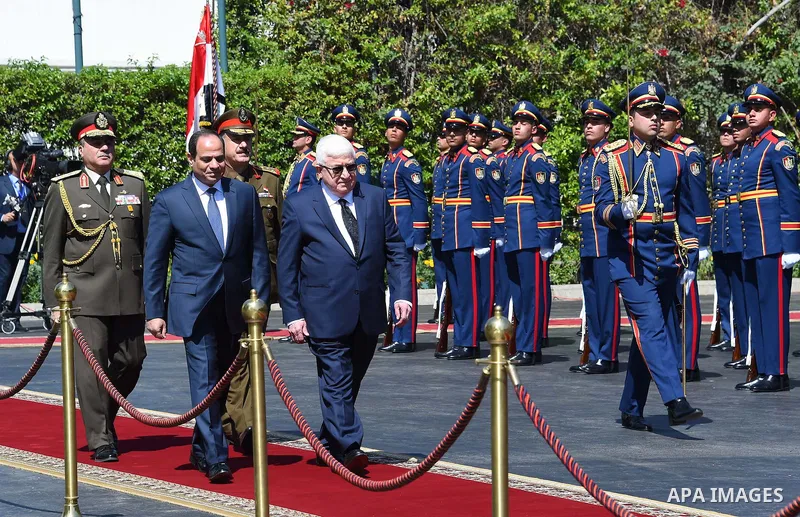 A handout picture released by the Egyptian Presidency on March 7, 2016 shows Egyptian President Abdel Fattah al-Sisi meeting with his Iraqi counterpart Fuad Masum in Cairo. Photo by Egyptian President Office