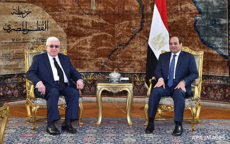 A handout picture released by the Egyptian Presidency on March 7, 2016 shows Egyptian President Abdel Fattah al-Sisi meeting with his Iraqi counterpart Fuad Masum in Cairo. Photo by Egyptian President Office