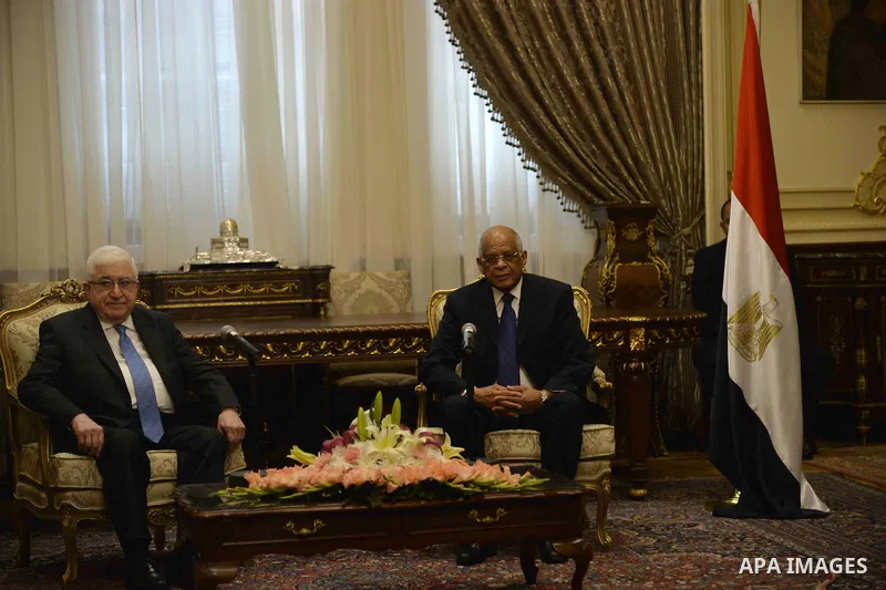 Iraqi President, Fuad Masum, visits the Egyptian Council of Deputies, in Cairo, on March 8, 2016. Photo by Egyptian President Office