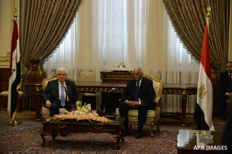 Iraqi President, Fuad Masum, visits the Egyptian Council of Deputies, in Cairo, on March 8, 2016. Photo by Egyptian President Office
