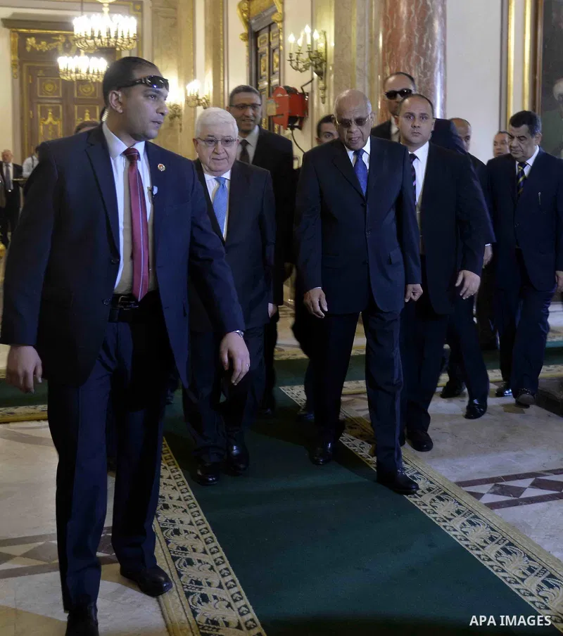 Iraqi President, Fuad Masum, visits the Egyptian Council of Deputies, in Cairo, on March 8, 2016. Photo by Egyptian President Office
