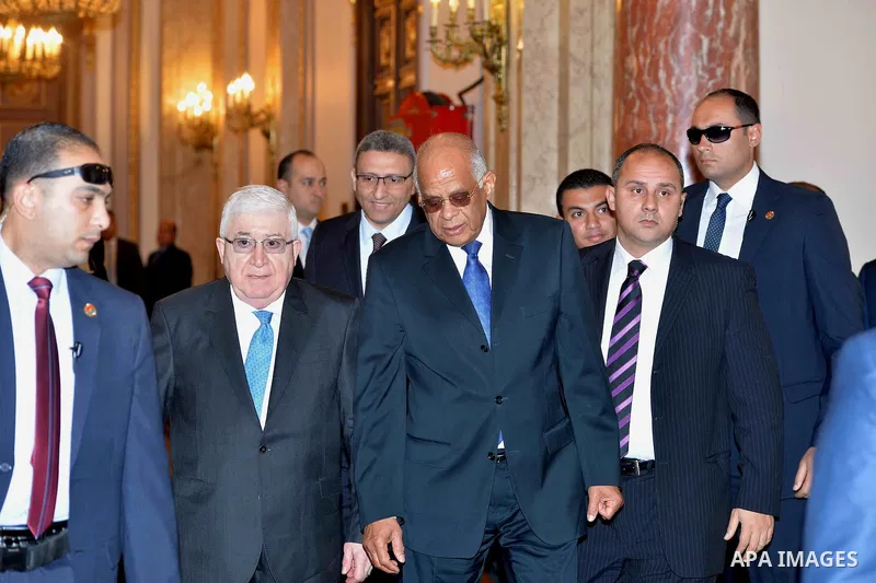 Iraqi President, Fuad Masum, visits the Egyptian Council of Deputies, in Cairo, on March 8, 2016. Photo by Egyptian President Office