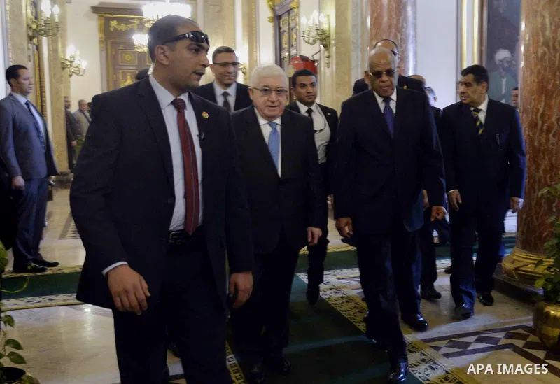 Iraqi President, Fuad Masum, visits the Egyptian Council of Deputies, in Cairo, on March 8, 2016. Photo by Egyptian President Office