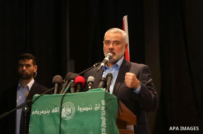 Senior Hamas leader Ismail Haniyeh speaks on the occasion of International Women's Day in Gaza City on March 8, 2016. People around the globe celebrate International Women's Day, which dates back to the beginning of the...
