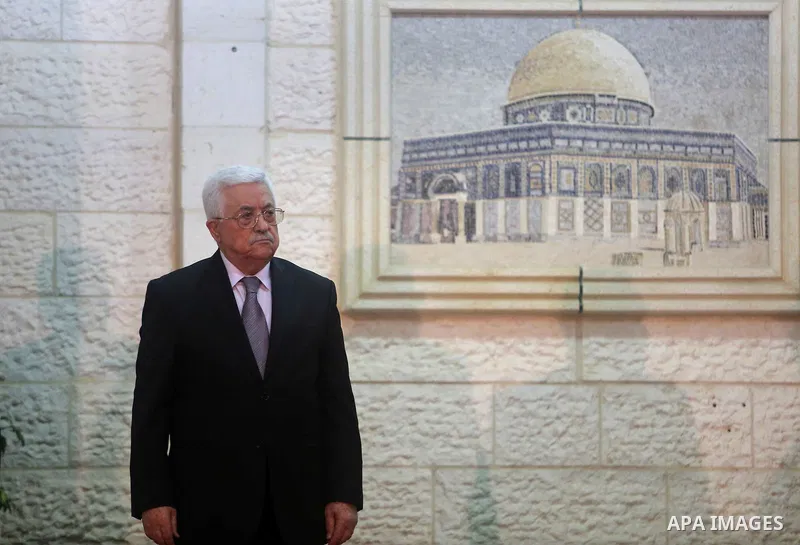 U.S. Vice Presicent Joe Biden and Palestinian President Mahmoud Abbas meet in the presidential compound in Ramallah, West Bank, March 9, 2016. Photo by Shadi Hatem